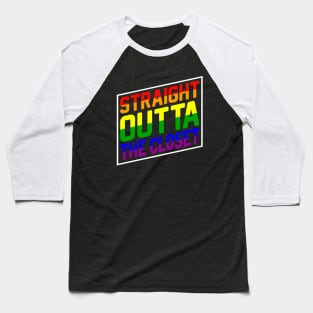 Straight out of the closet - Pride Month Baseball T-Shirt